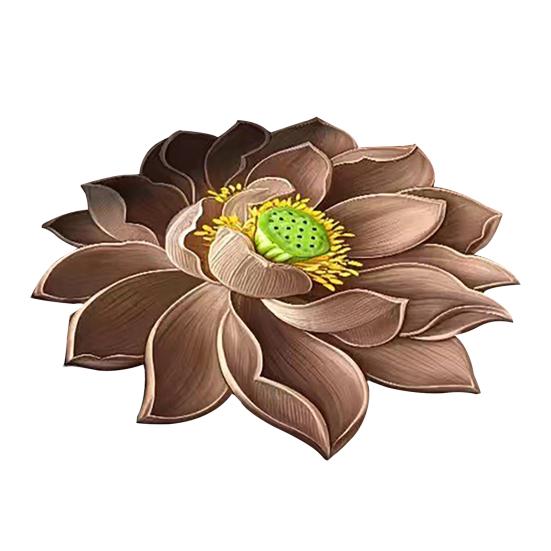 3D Lotus Floor Mat Realistic Flower Living Room Rug Lotus Flower Shape Anti-Slip Area Rug for Kitchen Bedroom Bathroom Playroom