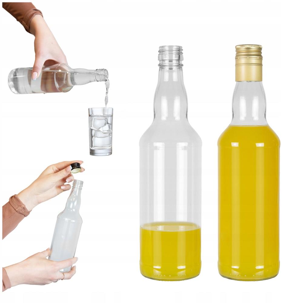90x MONOPOL Glass Bottles 0.5l for Monopoly Vodka 500 Ml LONG CAP