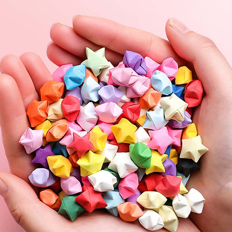 540Sheets Colorful Star Strip Folding Paper Office Cultural Supplies Student Handmade Diy Pentagram Decoration Handicrafts Tmz