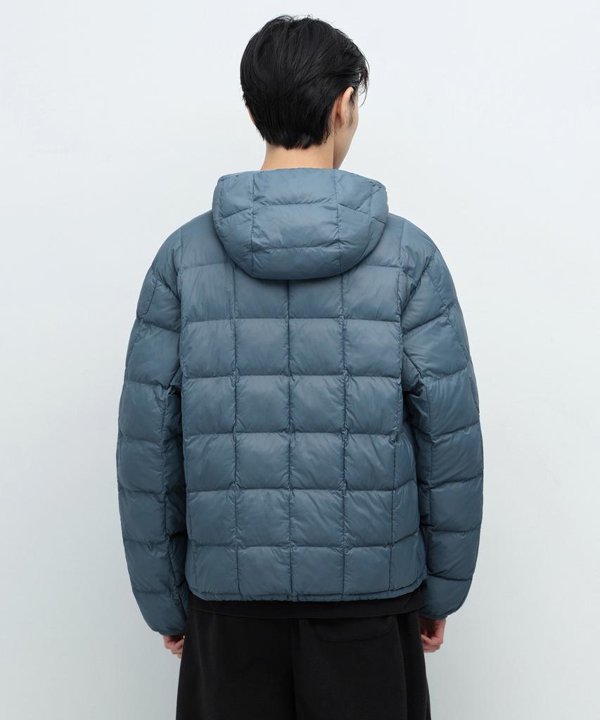 Musinsa Standard Square Quilted Hooded Light Padded Jacket [Blue Grey]
