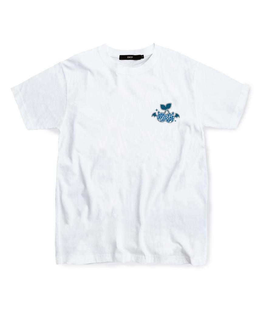 ESCAPEFROM Blue Cherry Logo T-Shirt White