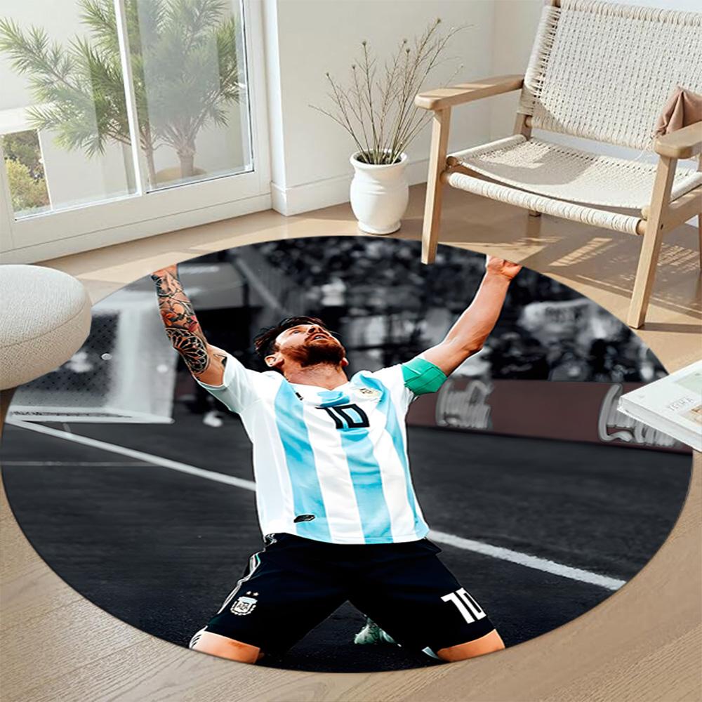 Messi Round Floor Mat Perfect for Outdoor Decorate Room Kitchen Living Rooms Antislip Round Carpet Office Home Decor