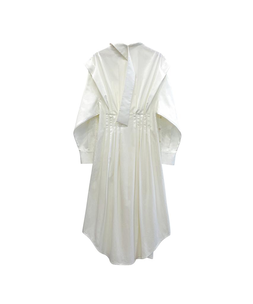 Meuameu Side Pleated Shirt Dress
