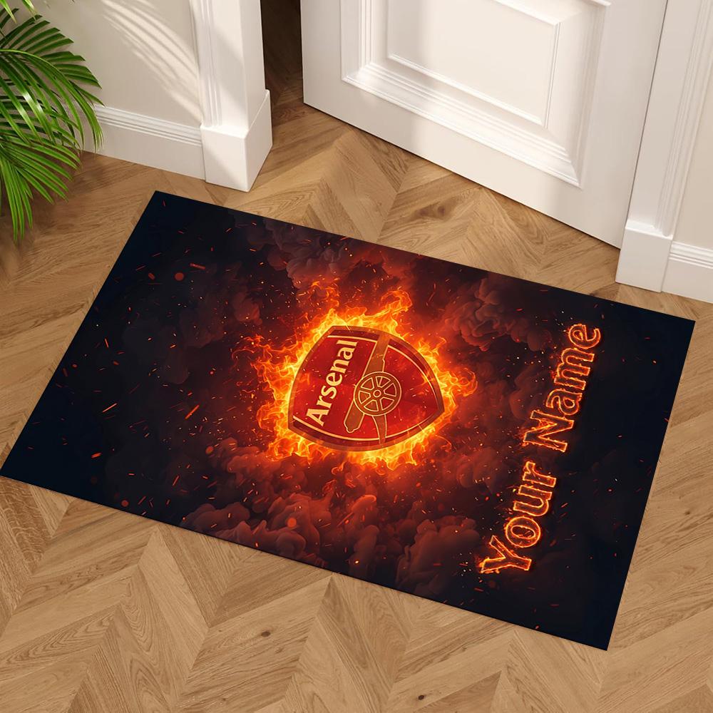Arsenal F.c. Customize Text Area Rug Design for Balcony Living Rooms Study Room Foyer Anti-slip Rug Office Home Decor