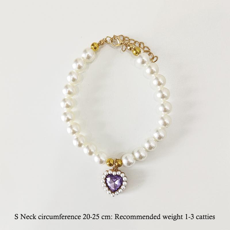 Princess Style Pet Pearl Collar For Dogs Cats - Cute Jewelry Accessory For Puppy Kitten Perfect Wedding Gift