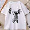 Rolig Katt Gym T-shirt Unisex Unisex Katt Träning T-shirt Vintage Gym T-shirt Vardaglig Rund Hals Kortärmad T-shirt Streetwear