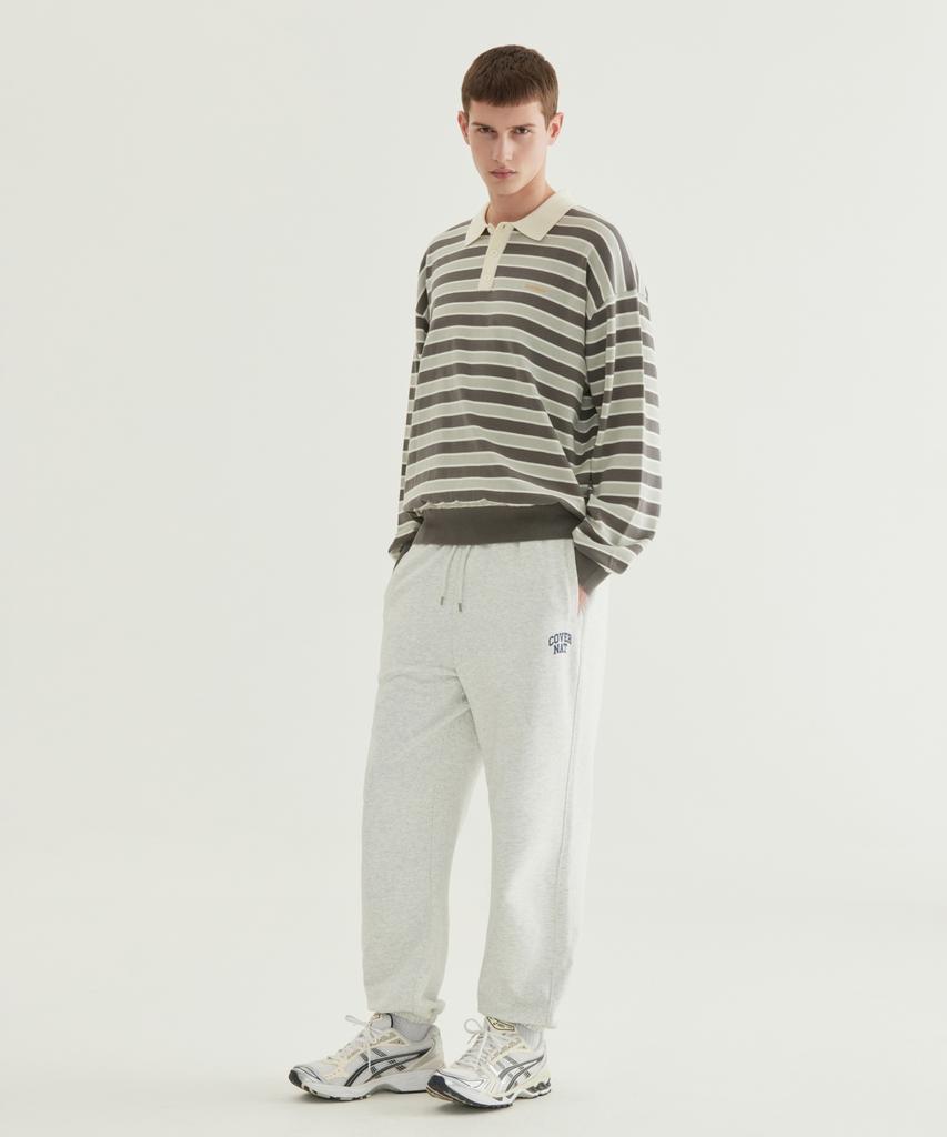 COVERNAT Striped Collar Knit Green