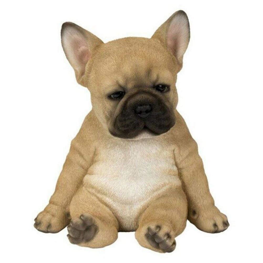 Sleepy French Bulldog Puppy Statue Ornament Sitting Posture Small Dog Statue Ornament Be Sleepy