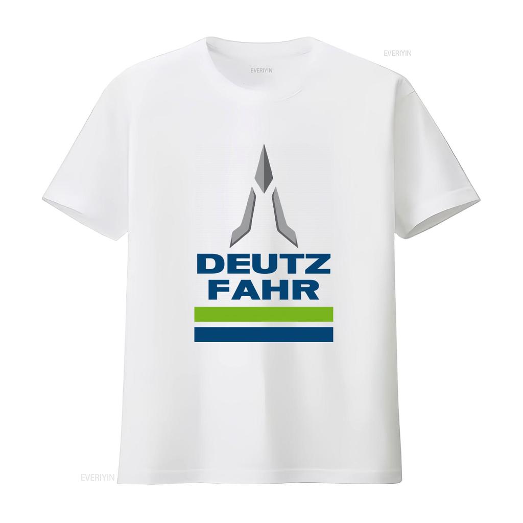 Pánske tričko s potlačou loga Deutz Fahr Štýlové a pohodlné vintage umyté grafické mierne unisex všestranné homme ležérne