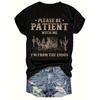T-shirt Rond à Imprimé Lettres Style Western, Haut Décontracté à Manches Courtes pour Femmes, Vêtements pour Femmes