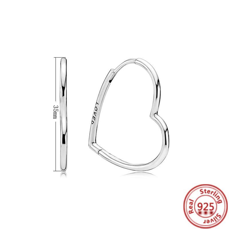 925 Sterling Silber Charm Doppel Creolen Ewige Herz Ohrringe Damen Mode Anhänger Funkelnde Pavé Ohrstecker Geschenke