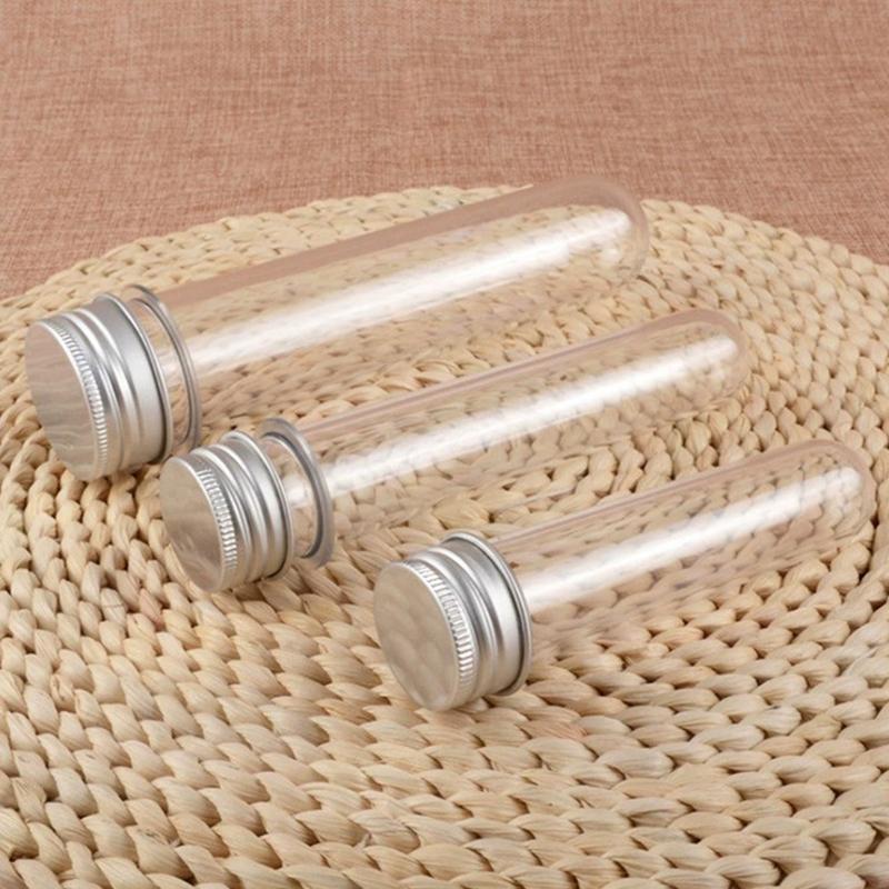 10Pcs Lab 30Ml Pet Tube Bottle Transparent Cylindrical Refillable Bottle Candy
