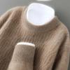 Heren Winter Ronde Hals 100% Puur Wol Trui - Effen Kleur Kasjmier Pullover, Casual Zakelijk Gebreide Basislaag