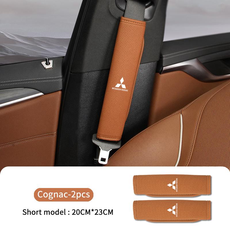 Cwvjgx1 For Mitsubishi 1/2PCS Leather Universal Car Styling Seat Belt Cover Shoulder Protector Pad Outlander Pajero Sport Lancer EX ASX