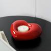 Creative Ceramic Heart-Shaped Candle Holder Candlelight Dinner Candle Holder Holiday Decor Abstract Art Heart-Shaped Candle Base