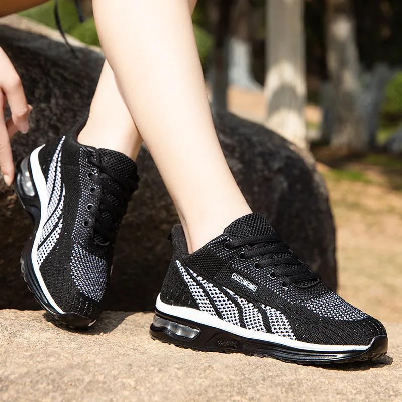 Fashion Women Running Shoes Ladies Breathable Sneakers Mesh Air Cushion Tennis Women's Sports Shoes Outdoor Lace Up Training Shoes