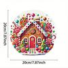 1pc Christmas Gingerbread House Metal Sign, Holiday Round Tin Plate Wall Art, Vintage Candy Decor for Home Bar Cafe