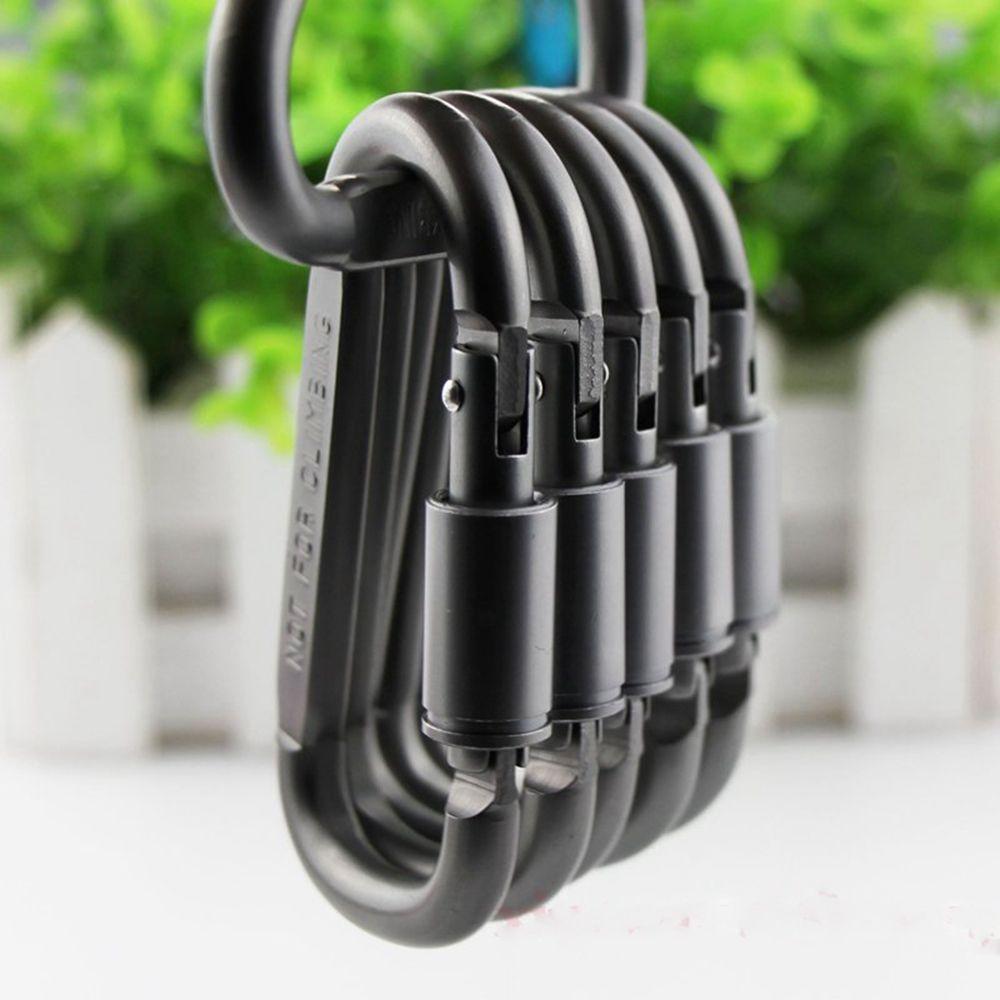 Alloy Outdoor Accessories Keychain Buckles Climbing D Carabiner Camping Hiking Hooks Spring Clips