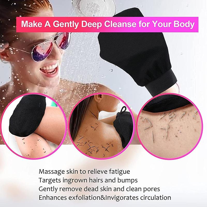 2PC Moroccan Kessa Shower Hammam Hamam Exfoliating Glove/Mitt Bath Scrub Facial
