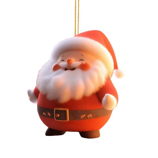 Christmas Santa Claus Ornaments 2D Acrylic Xmas Tree Hanging Decoration for Door Window Wall Tree Party Decor