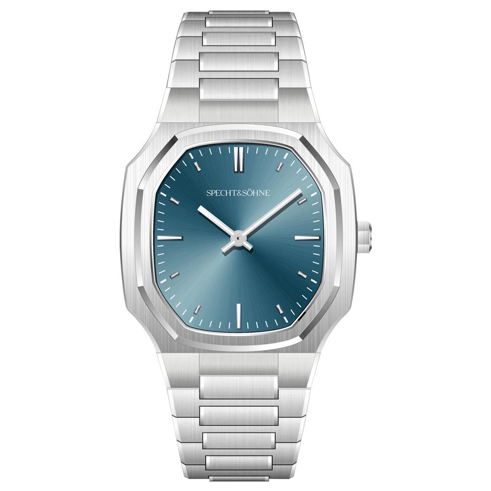 New Fashion Specht & Söhne Ultrathin Quartz Watch For Men Ice Blue Color Stainless Steel Watches Sapphire Crystal 50M Waterproof