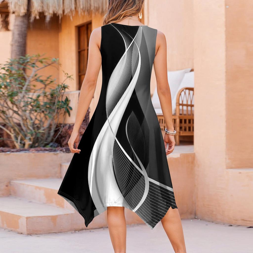 Women's Casual Dress For Summer Tank Dress Loose Beach Dress With Pockets Flare Midi Sundress