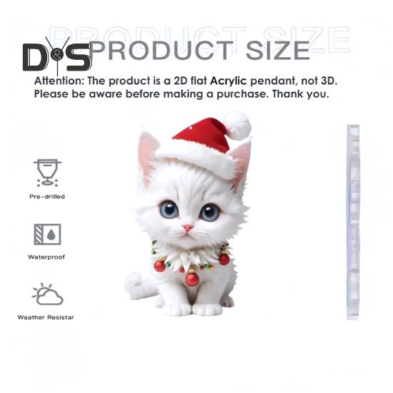 Katze Kätzchen Anhänger mit Hut Auto Rückspiegel Hängende Ornament Dekor Acryl Cartoon Auto Innen Dekoration Weihnachten Geschenk