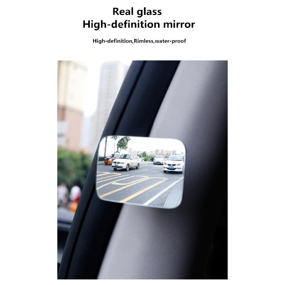 Toter-Winkel-Spiegel für Auto, HD-konvexer Spiegel, quadratisch, 360 Grad verstellbar, Weitwinkel, Auto-Rückansicht, Seitenspiegel, Einparkhilfe