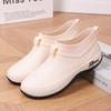 Women's Fashion Non-Slip Waterproof Short Rain Boots with Thick, Soft Sole. Super Soft Rubber Ankle Water Shoes for Kitchen Work.