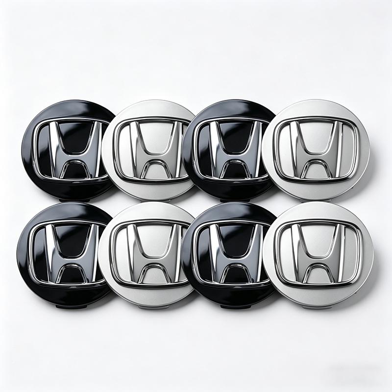 4PCS Emblème Badge de Voiture Cache-Moyeux de Roue Jante Cache-Moyeux Pour Honda Civic Fit Jazz Accord Pilot Passport Stepwgn CRV BRV HRV CUJ3