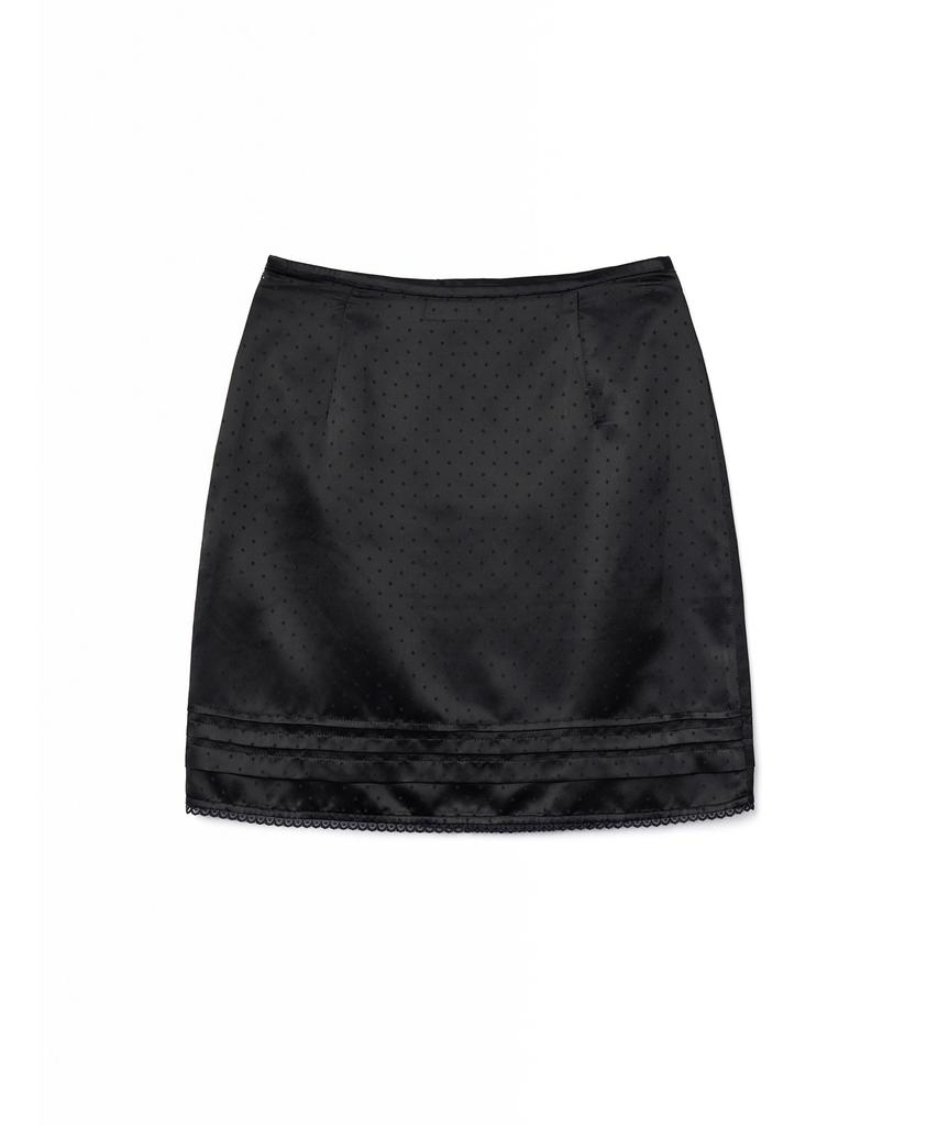 Tudment Satin Dot Midi Skirt_Black