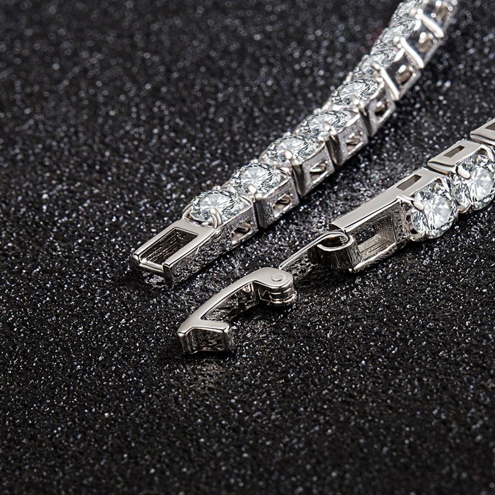 High Quality S925 Silver Platinum Plated Moissanite Bracelet Sparkling Personality Wedding Jewelry Gift Charm Bracelet for Women