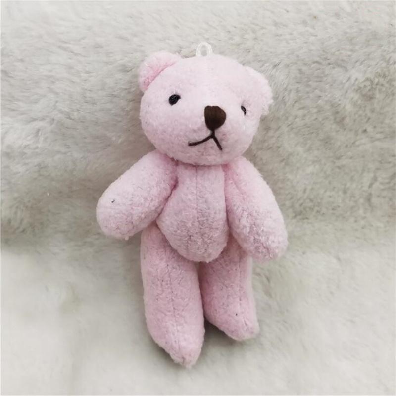 12CM Pearl Plush Joint Bear Plush Toy Hat Gloves Scarf Accessories Bear with Foot Leather Stuffed Pendant Ornaments
