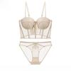 French Style Push-Up Bra Vest with Fishbone Body Shaping and Soft Steel Ring - Sexy Underwear Set