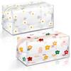 2 Pack Cute Flower Makeup Bags Floral Cosmetic Bag Daisy Zippered Pouches Portable Toiletry Bags for Women Travel Vacation Bathroom Organizing