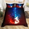 Guitar Duvet Cover Twin,Modern Music Themed Bedding Set Kids Cool Hip Pop Inspired Bed Cover,Musical Instrument Comforter Cover