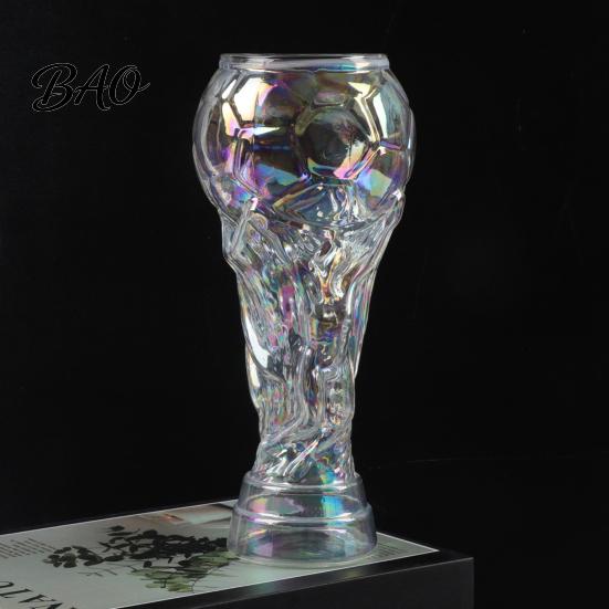 Transparent Beer Mug Soccer Glass, Large Capacity Sports Themed Mug, Novelty Clear Football Texture Trophy Cup for Pub Home Bar Party, Fan Gift Unique
