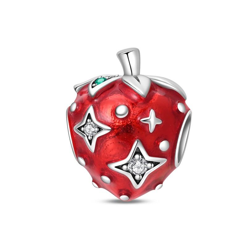 925 Silver Color Strawberry Cherry Avocado Fruit Charms Beads Fit Qikaola 925 Bracelets Fine DIY Birthday Jewelry