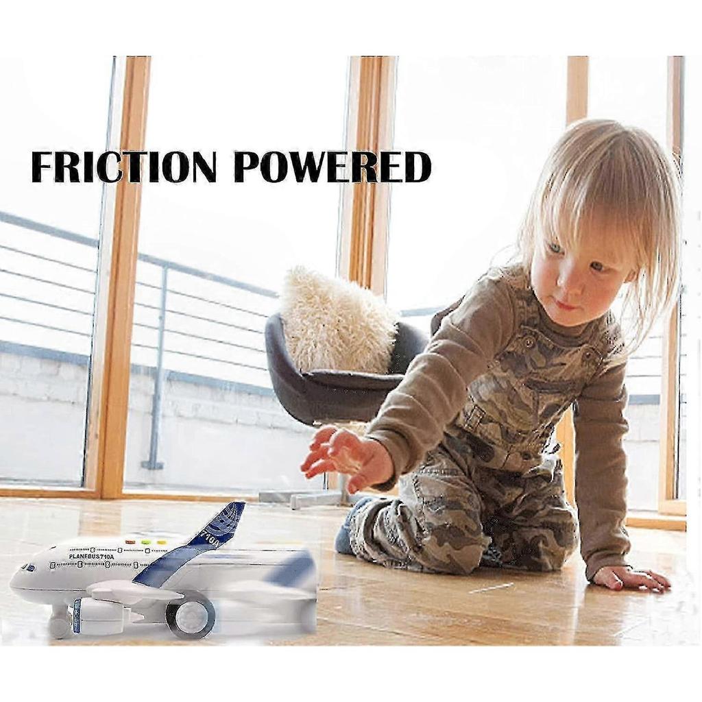 Friction-Powered Toy Airplane with Lights and Sounds for Toddlers, 1:200 Scale Aircraft for Kids, Toy Vehicles for Boys & Girls