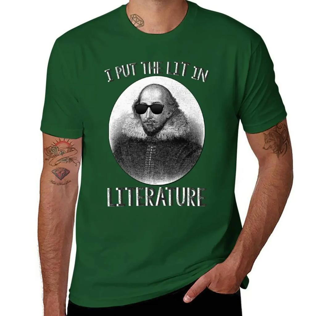 I Put The LIT In Literature. T-Shirt Graphics Vintage Clothes Plain Men's Clothing