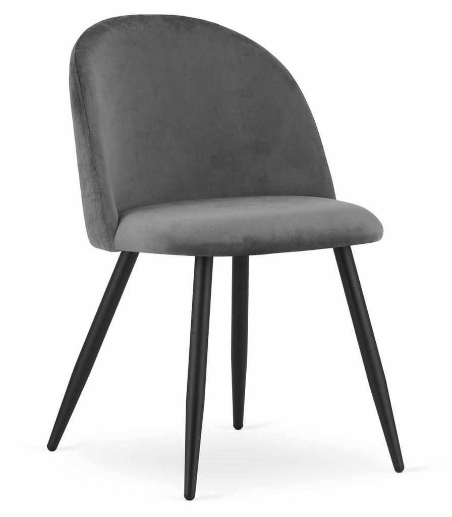BELLO chair - dark gray velvet / black legs x 1