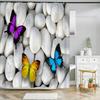 Bathroom Shower Curtain 3D Beautiful Butterfly Printing Polyester Waterproof Curtain Home Decoration Curtain with Hook 180x180cm