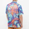 Adidas Originals Clover Full Print Tie-Dye Block Print Embroidered Logo Short-Sleeved Shirt Men Tops Multi-color HT1647