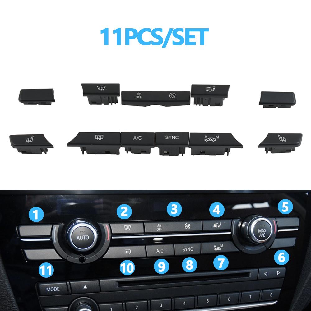 Dashboard Air Conditioning AC Button Venlitation Key Cap Repair Kit Replacement For BMW X3 F25 2014-2017 X4 F26 2013-2018