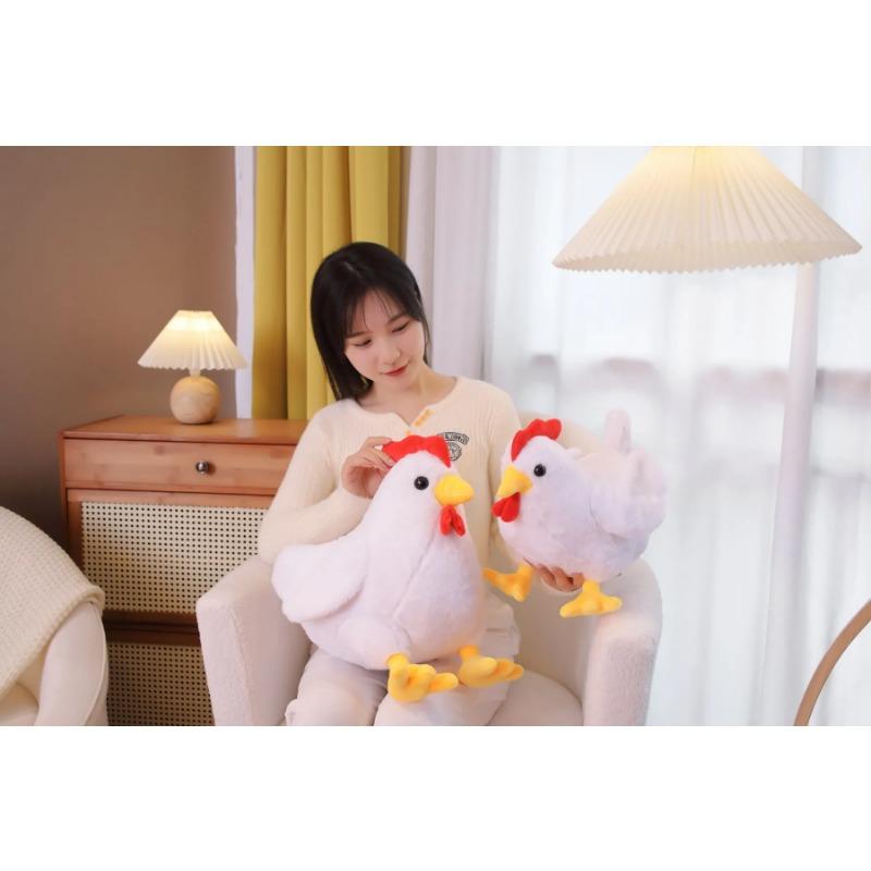 Cute Chick Plush Toy Simulation Rooster Hen Soft Pillow Stardew Valley Game Stuffed Doll Kawaii Children's Gift Toy
