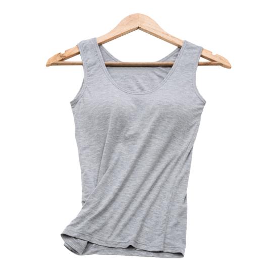 Damen-Sportweste mit U-Ausschnitt, einfarbig, ärmellos, Modal-Tanktop