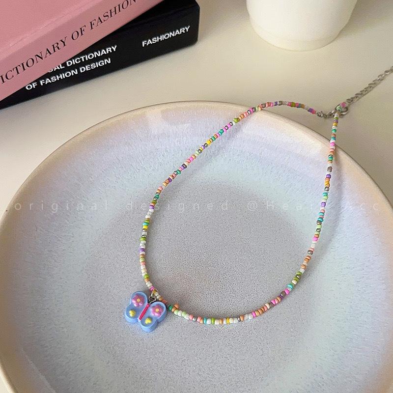 Beaded Butterfly Necklace for Women - Light Luxury, Niche Design, Delicate Collar Chain, Sweet and Cool Neck Chain