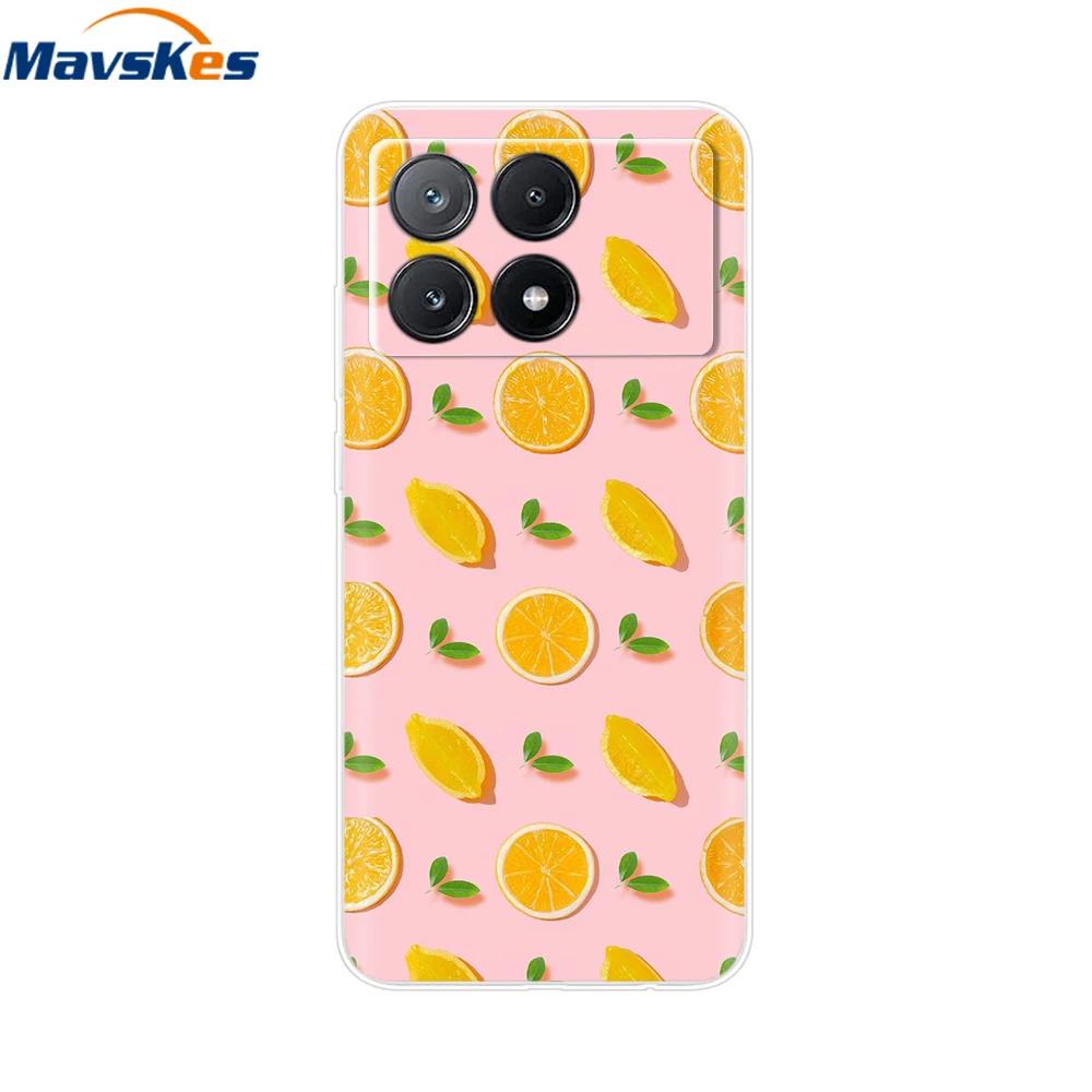 Para Capa Xiaomi Poco X6 Pro TPU Macio Pintado Capas de Telefone Para Xiomi Poco X6 PocoX6 Pro 5G Capa de Silicone Flor Fundas Protetora