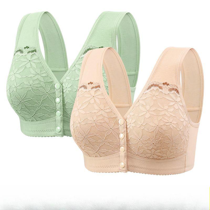 Front Opening Bra Women's Thin Design Gathered Together Anti Sagging Bra Beautiful Back Shaping Without Steel Ring