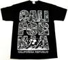 California T-Shirt Paisley Bandana Cali Republic Bear Tee Black